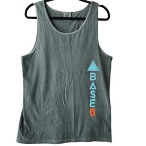 Comfort Colors Mens Base 6 Grit & Glory Graphic Tank Top Gray Medium M